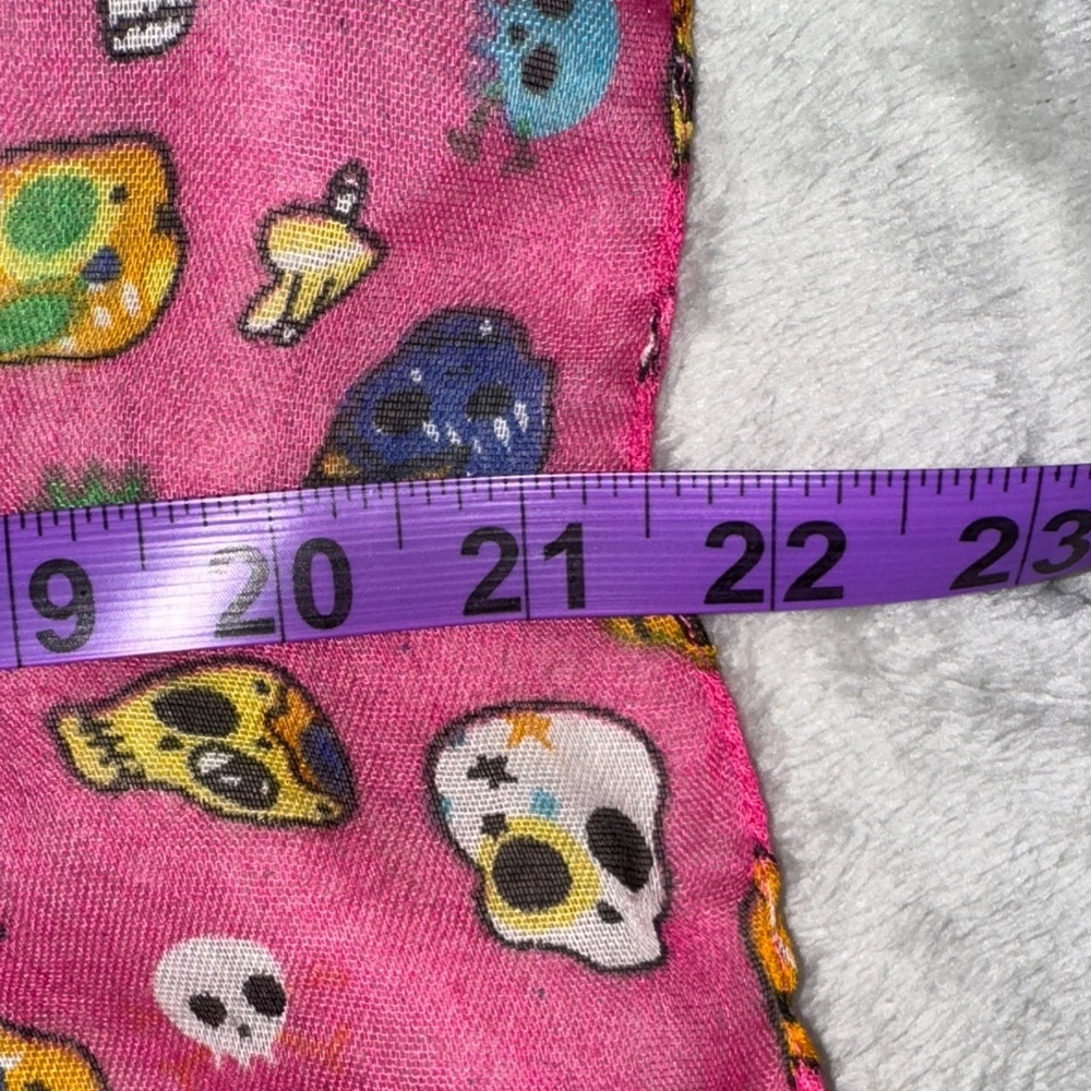 Pink Skull Pattern Scarf - Picture 5 of 5